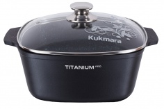 SQUARE SAUCEPAN 6,5L WITH NON-STICK COATING, WITH GLASS LID