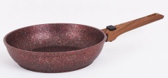 Frying pan 220mm with non-stick coating, adjustable handle (Red)