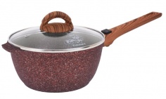 Saucepan 2,2L with non-stick coating with adjustable handle with glass LID (Red)