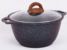 Saucepan 6L with non-stick coating with with glass LID (Blue)