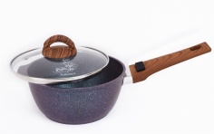 Saucepan 2,2L with non-stick coating with adjustable handle with glass LID (Blue)