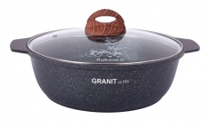 Fire pan 3L with non-stick coating, with glass LID (Blue)