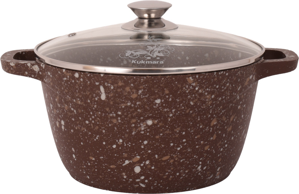 KUKMARA 4.2 Qt Aluminum Marble Non-Stick Pot w/Glass Lid - On Sale